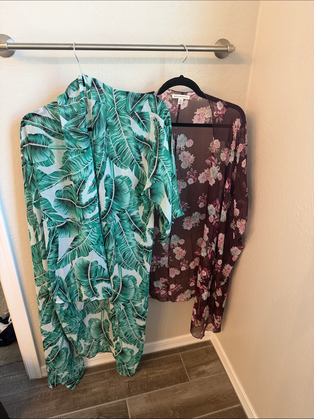 Two sheer swim coverups